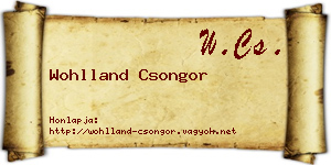 Wohlland Csongor névjegykártya